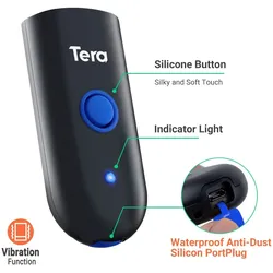 Tera Barcode-Scanner Handscanner 3-in-1 Bluetooth USB-Kabel 2,4G Wireless1D Barcode 1100L  1 Stück