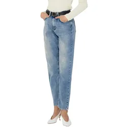 Only Damen Jeans ONLVENEDA LIFE MOM JEANS REA7452 Straight Fit Blau Hoher Bund Reißverschluss XS - 32