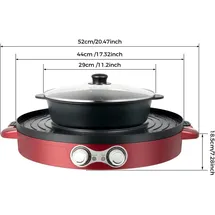 CNCEST Hot Pot 2200W 2 in 1 rot