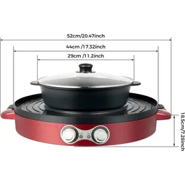 CNCEST Hot Pot 2200W 2 in 1 rot
