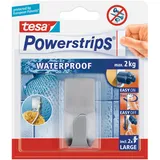 Tesa Waterproof Haken Edelstahl mit 2 x Powerstrips Large