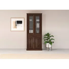 Home Affaire Vitrine Liotta Mit 2 Glastüren und 1 Schublade braun
