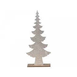Chic Antique Weihnachtsbaum mit Glitzer, H25/L11/B4 cm, champagner