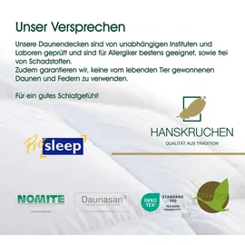 HANSKRUCHEN GmbH HANSKRUCHEN® Daunendecke 155x200 cm Ganzjahresbettdecke waschbar Allergiker Bettdecke atmungsaktiv Kassettendecke weiß - Weiß