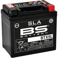 BS Battery 300670 BTX5L BTZ6S AGM SLA Motorrad Batterien, Schwarz