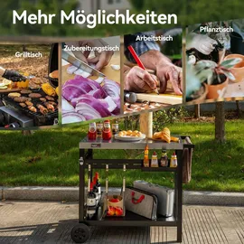 Royal Gourmet Grillwagen 137,5 kg Edelstahl silber