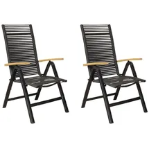 LC Garden Toronto Klappsessel 2er Set 59 x 70 x 108 cm schwarz