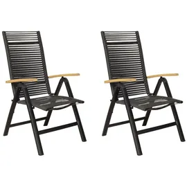 LC Garden Toronto Klappsessel 2er Set 59 x 70 x 108 cm schwarz
