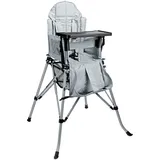 One2Stay Kinderhochstuhl faltbar mit abnehmbaren Esstisch silber