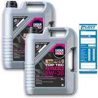 2x 5 Liter Liqui Moly Motorenöl Motoröl Motorenoel 10 L Top Tec 4400 5W-30 3751