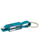 Legami 6-in-1-Ladekabel als Schlüsselanhänger - Petrol Blau