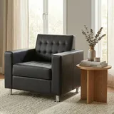 MCW Sessel Pori Textil 89 x 82 x 75 cm Schwarz mit Rollen