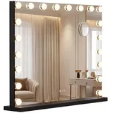 CLP Schminkspiegel Norlina mit Bluetooth Metall, Rechteckig, 80x62x14 cm Spiegel, Schminkspiegel