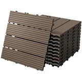 ECD Germany WPC Terrassenfliesen Dunkelbraun 30 x 30 cm 22 St.