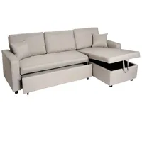 MCW Ecksofa mit Bettkasten MCW-L17, Couch Sofa L-Form, Liegefläche Nosagfederung 228cm ~ beige