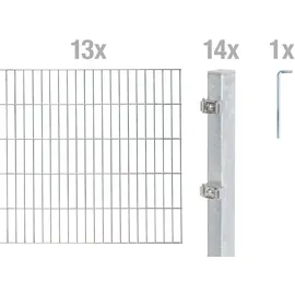 GAH Alberts Doppelstabmattenzaun 260 x 120 cm Silber/Metall