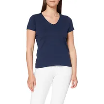 Stedman Apparel Damen Regular Fit T-Shirt Classic-T V-neck/ST2700, Blau - Marineblau, Gr. 40 (Herstellergröße: L) - 40