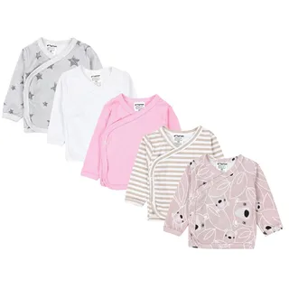 TupTam Baby Mädchen Langarm Wickelshirt Baumwolle 5er Set, Farbe: Mehrfarbig 7, Größe: 62 - 62