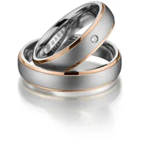 Trauring MARRYA "MARRYA Titan Ringe Trauringe Eheringe Partnerringe" Fingerringe Gr. 56, Titan, rosegold (herren ring, silber, rosé gold) Damen