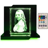 LOOXIS 3D Glasfoto - Ihr Foto in 3D in Glas gelasert - Fotogeschenk (mit Premium Acryl Leuchtsockel, XL Hochformat)