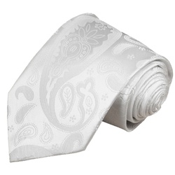 Paul Malone Krawatte Herren Hochzeitskrawatte paisley – Mikrofaser – Bräutigam Breit (8cm), weiß V17 weiß normal – 8 cm x 150 cm