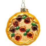 SIKORA Pizza besondere Weihnachtskugel Glas Christbaumschmuck Deko Figur Weihnachten Anhänger Ornament - Trend Line - BS485