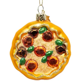 SIKORA Pizza besondere Weihnachtskugel Glas Christbaumschmuck Deko Figur Weihnachten Anhänger Ornament - Trend Line - BS485