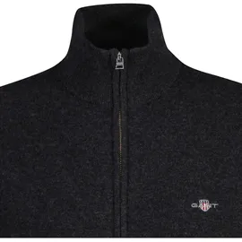 GANT EXTRAFINE LAMBSWOOL ZIP CARDIGAN Herren Anthrazit Melange 2XL