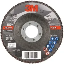 3M Fächerschleifscheibe 769F, Glasgewebeteller flach,⌀ 115 mm, Körnung: 60