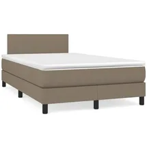 vidaXL Boxspringbett mit Matratze Taupe 120x200 cm Stoff - Taupe