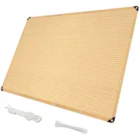 Balkonfächer Ohne Bohren 50x200cm, Sonnenschutz Terrasse Premium HDPE Gartenzaun Sichtschutz Verschiedene Abmessungen für Gitter Geländer Zaun - Beige