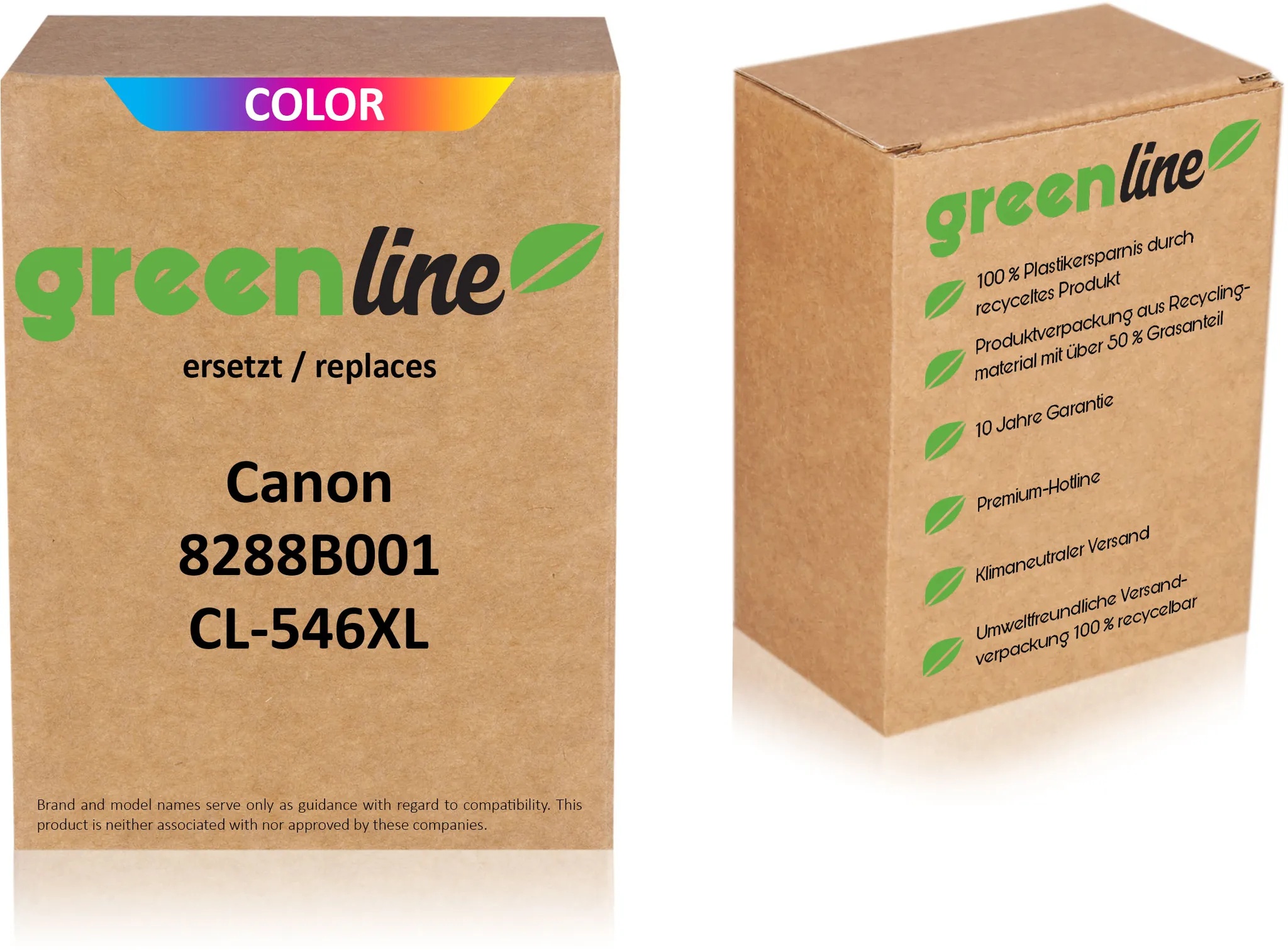 greenline ersetzt Canon 8288 B 001 / CL-546 XL Tintenpatrone, color