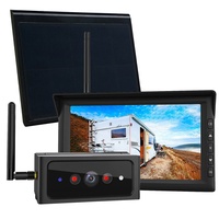 Lescars Display Rückfahrkamera: 2in1-Solar-Funk-Rückfahrkamera- & Überwachungs-Set, Full HD 7"-Monitor (Kabellose Rückfahrkamera Solar, Rückfahrkamera mit Solarpanel, Dash Camera)