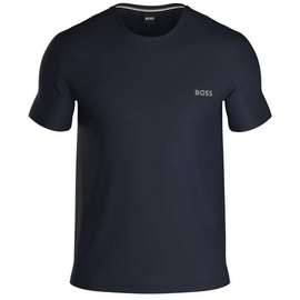 Boss Herren T-Shirt - Mix&Match, Unterziehshirt, Rundhals, Baumwolle, Logo, einfarbig Dunkelblau, 4XL