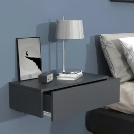 MID.YOU Nachtschrank, Anthrazit, Holzwerkstoff, 1 Schubladen, 60x15x30 cm, hängend, Schlafzimmer, Nachttische
