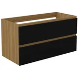 duschspa Waschtisch Unterschrank Waschtischunterschrank Waschbeckenunterschrank Badschrank, 50-120cm Hängeschrank, Matt / Hochglanz schwarz 99 cm x 52 cm x 46.3 cm