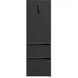 Wolkenstein WFD400ENFDDIX Kühl-Gefrierkombination French-Door, 60 cm breit, 401 L, E Schwarz