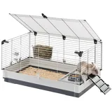 FERPLAST - Meerschweinchen Käfig - Hasenkäfig - Kaninchenkäfig - Häuschen und Zubehör Inklusive - Viel Platz für Kaninchen - Öffnenden & Modular 100 x 60 x h 50 cm - Krolik, 100