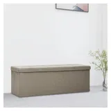 vidaXL Sitzbank mit Stauraum Taupe Leinenoptik