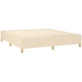 vidaXL Boxspringbett mit Matratze Creme 180x200 cm Stoff