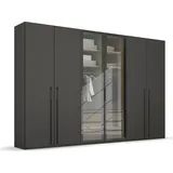 Rauch Drehtürenschrank RAUCH "Kleiderschrank Schrank Garderobe SKAT SHINE mit hochwertigem", grau (graphit), B:301cm H:235cm T:63cm, Holzwerkstoff, Schränke, Drehtürenschrank, transparentem Grauglas inkl. umfangreichem Zubehör MADE IN GERMANY