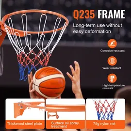 Vevor Basketballkorb 18 Zoll Orange