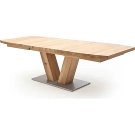 MCA Furniture Esstisch Säulentisch Managua Bootsform | Eiche Bianco massiv | 180 x100 cm