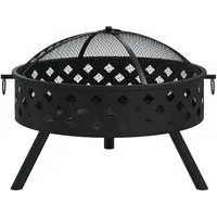vidaXL Feuerschale Ø 58 cm Schwarz