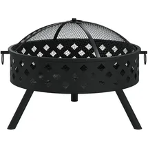 vidaXL Feuerschale Ø 58 cm Schwarz