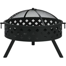 vidaXL Feuerschale Ø 58 cm Schwarz