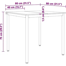 vidaXL Esstisch 80 x 75 x 80 cm weiß