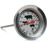 Grinscard Fleischthermometer mit Garpunktanzeige - Silbern ca. 12 x 5 x 5 cm - Grillthermometer zum Braten und Backen