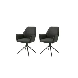 byLIVING Esszimmerstuhl Blair Vintage-Stoff anthrazit 2er Set