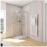 Schulte Home Corner Eckdusche mit Schiebetüren 80 x 180 cm grau Klar hell